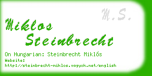 miklos steinbrecht business card